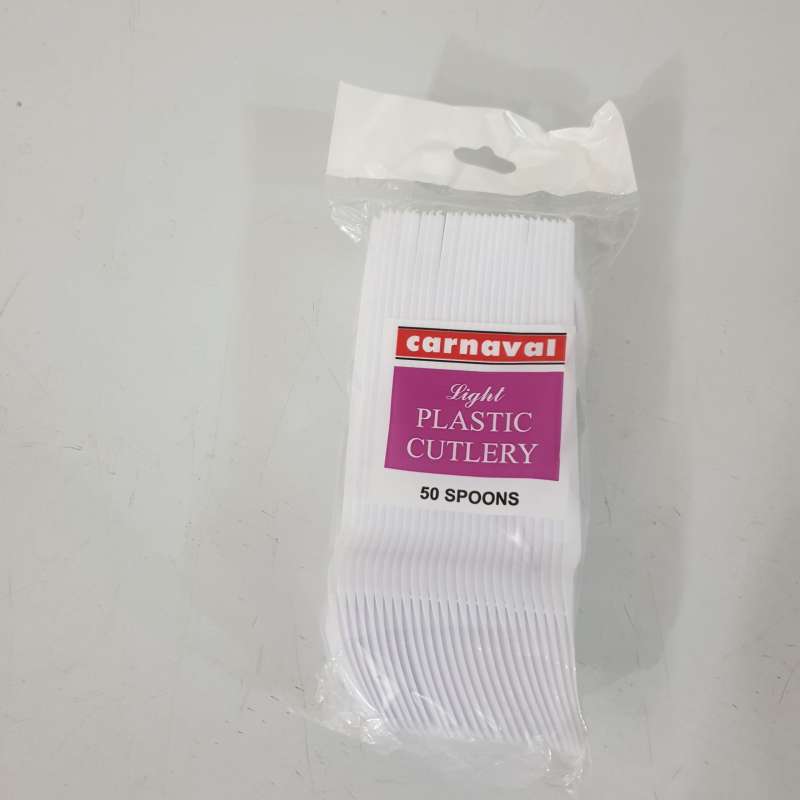 CARNAVAL LIGHT PLASTIC CUTLERY 50 SPOONS